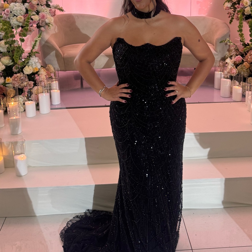 Elegant Black Strapless Gown